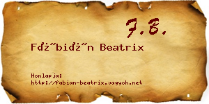 Fábián Beatrix névjegykártya