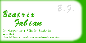 beatrix fabian business card